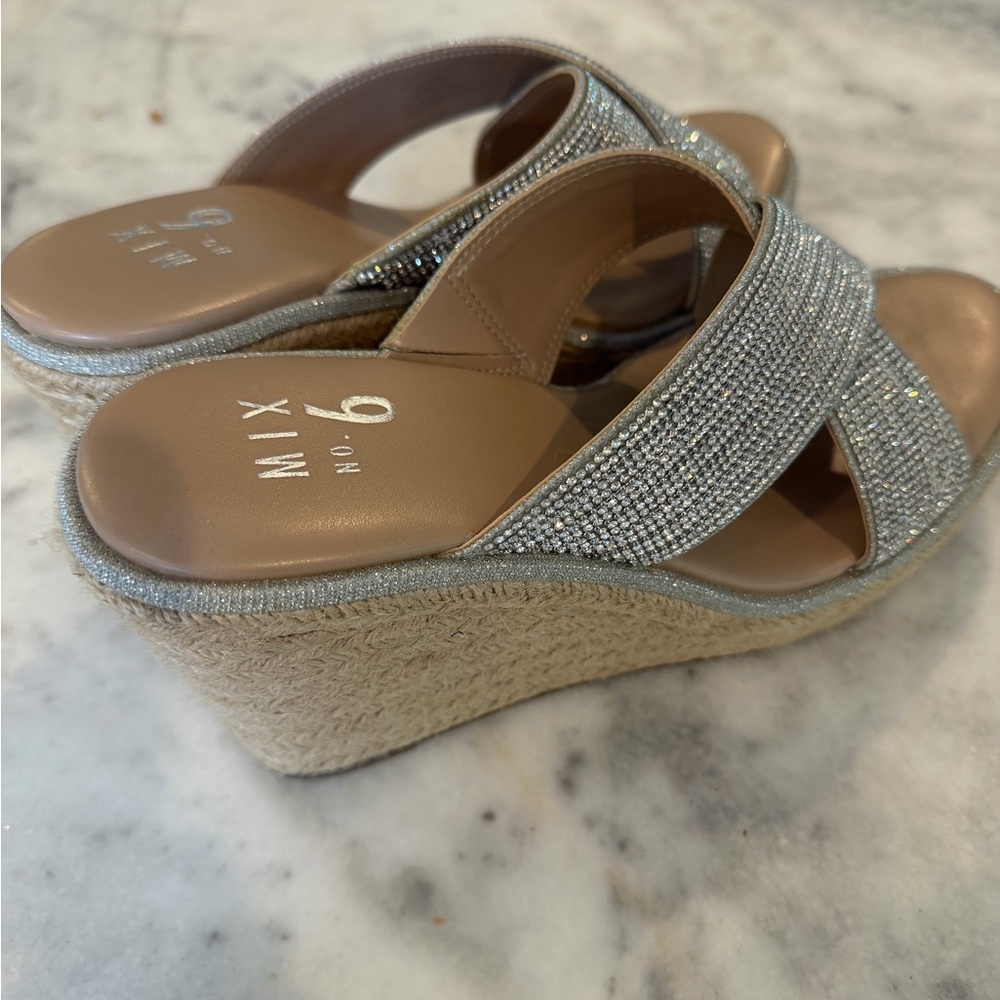 Mix No.6 silver sparkle wedge sandals (Jennesa)size 8 - Picture 4 of 7